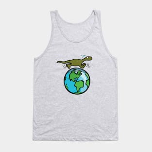 Dinosaur running on the earth Tank Top